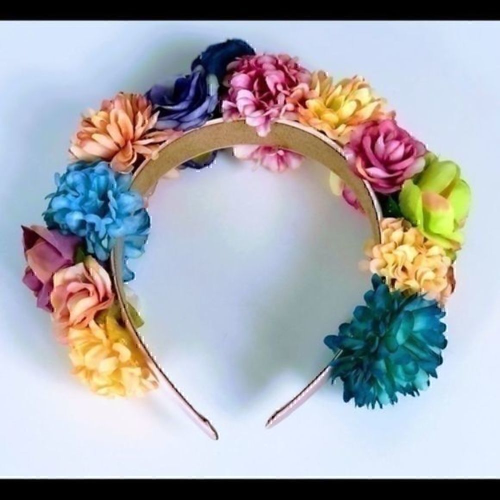 Stunning Handmade Colorful Flower Crown - Picture 3 of 8
